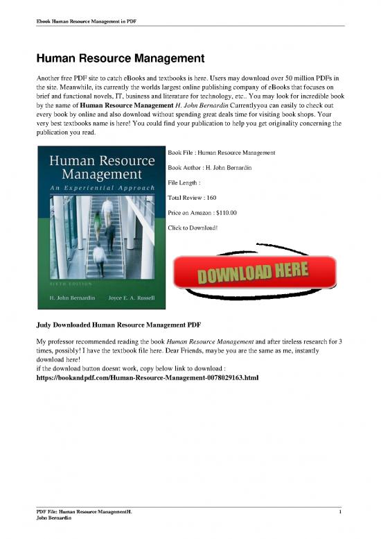 picture Human Resource Management Ebook 44834 | Human Resource Management By H John Bernardin