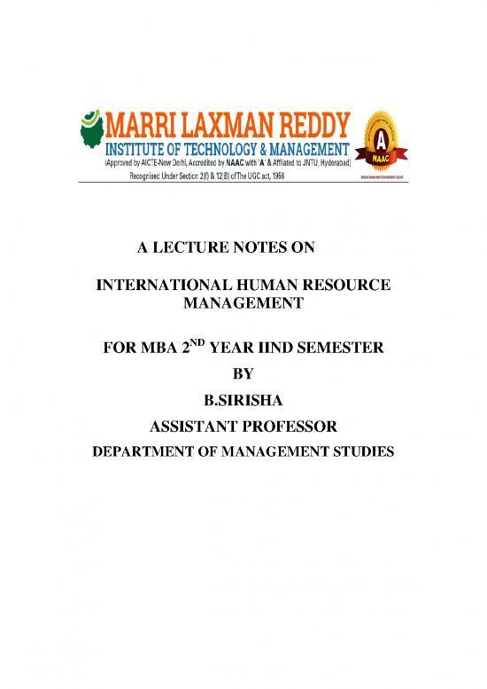 picture Human Resource Planning Pdf Notes 44985 | International Human Resource Management