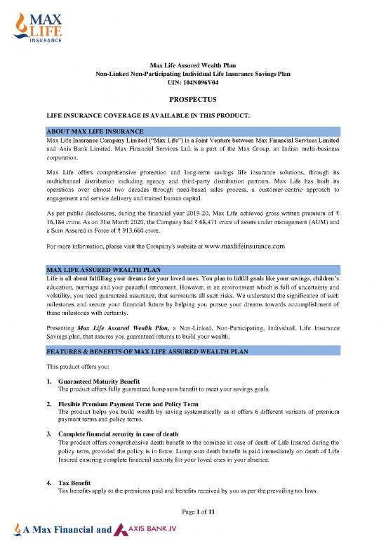 picture1_Group Therapy Pdf 44582 | Max Life Assured Wealth Plan Prospectus