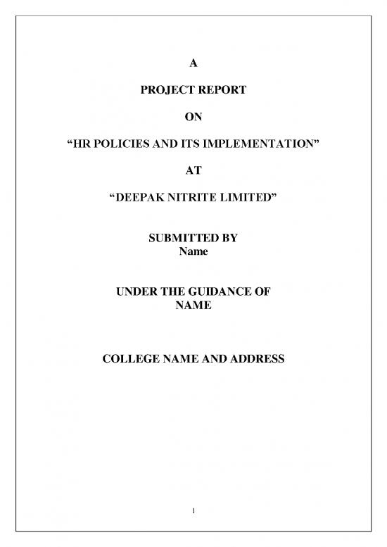 picture Hr Policy Manual Pdf 44952 | Mba Project Report On Hr