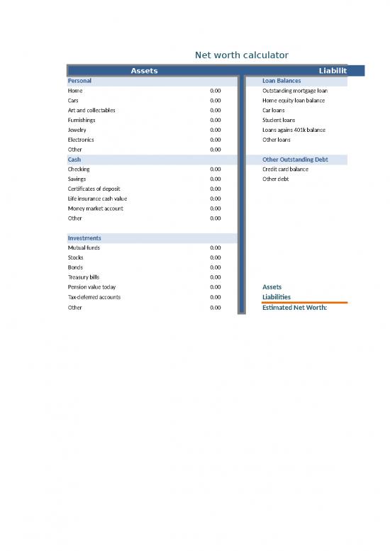 picture Spreadsheet Calculator 46603 | Net Worth Calculator Online
