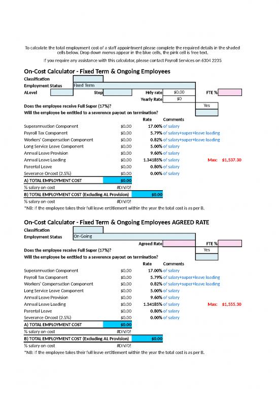 picture_Spreadsheet Calculator 46214 | On Cost Calculator 2021