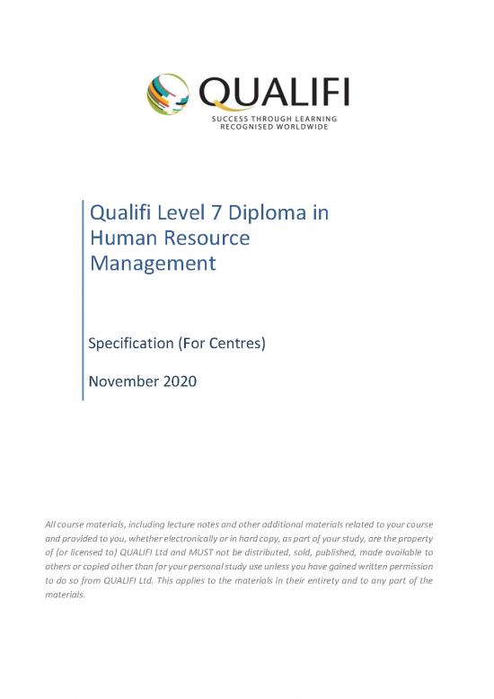 picture Human Resource Management Lecture Notes 45061 | Qualifi L7 Diploma In Hrm Centre Specification Nov 2020