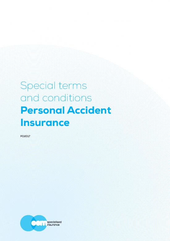 picture_Special Terms And Conditions Personal Accident Insurance