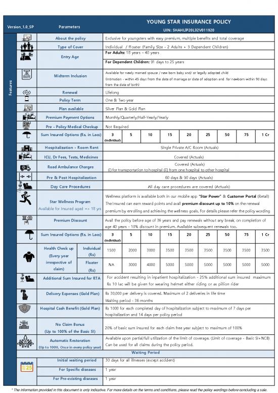 picture Young Star Insurance Policy Pdf 44718 | Star Health Youngstar Plan