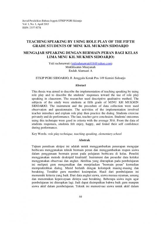 picture Jurnal Pendidikan Pdf 45877 | Teaching Speaking By Using Role Play For Elementary School Students