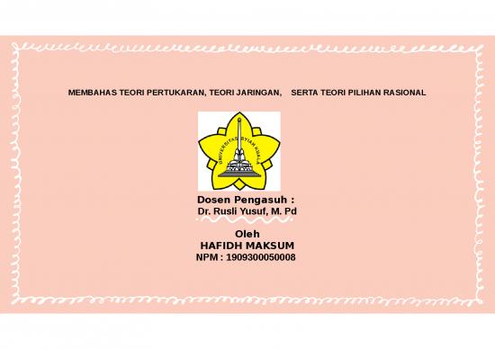 picture_Teori Pertukaran Teori Jaringan Serta Teori Pilihan Rasional