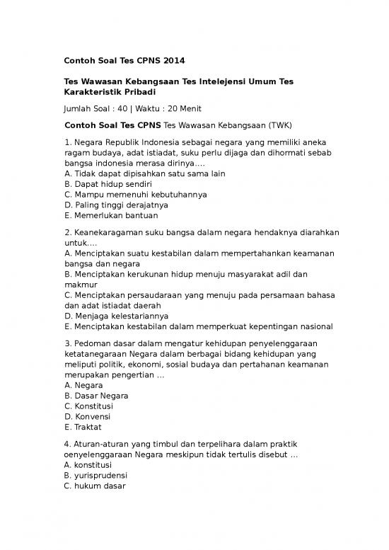 picture_Download Soal Cpns 5013 | Contoh Soal Tes Cpns 2014 Dan Jawaban - Tes Wawasan Kebangsaan Tes Intelejensi Umum Tes Karakteristik Pribadi