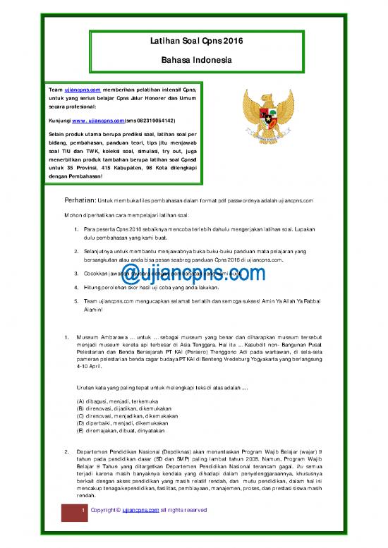 picture1_Kumpulan Soal Cpns Dan Jawabannya Pdf 5020 | Latihan Soal Cpns - Bahasa Indonesia