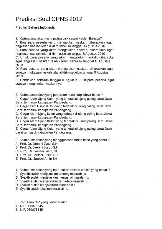 picture_Download Soal Cpns 5033 | Prediksi Soal Cpns 2012 - Prediksi Bahasa Indonesia