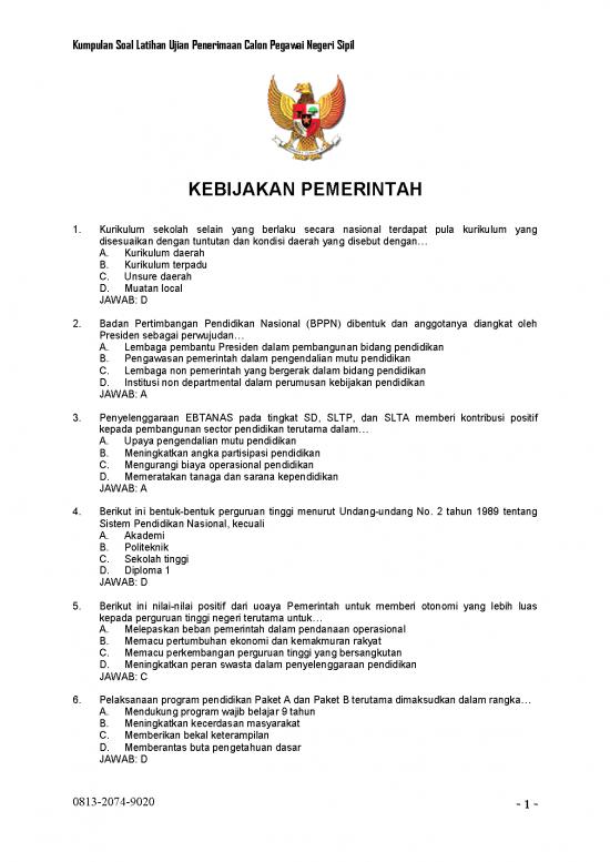 picture1_Soal Cpns - Kebijakan Pemerintah