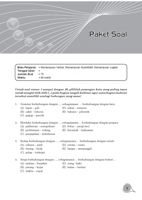 picture Contoh Soal Analogi Pdf 5036 | Soal Cpns - Kemampuan Verbal Kemampuan Kuantitatif Kemampuan Logika