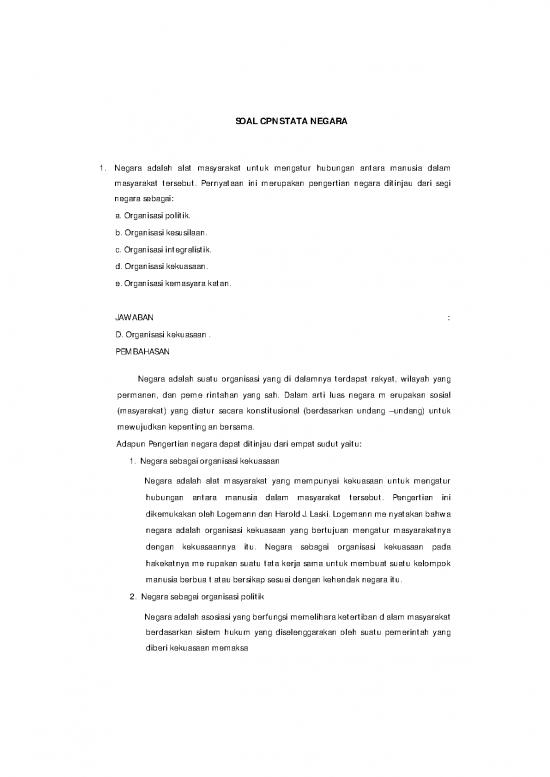 picture Kumpulan Soal Cpns Dan Jawabannya Pdf 5041 | Soal Latihan Cpns - Tata Negara
