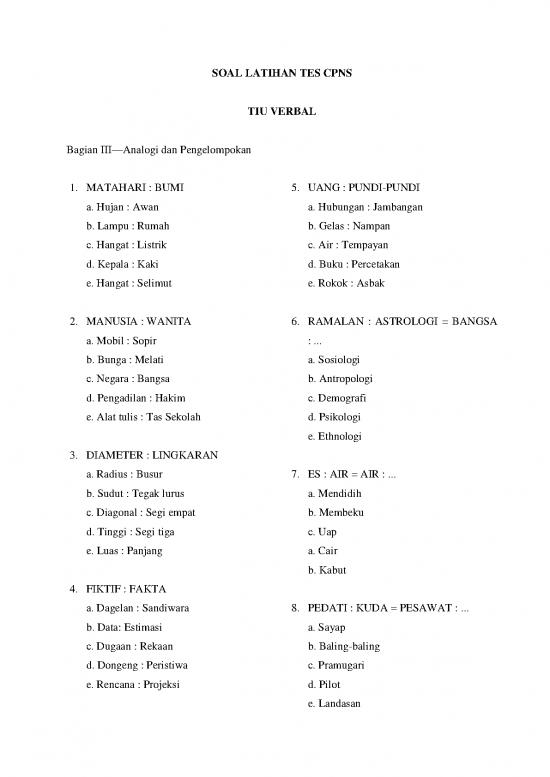 picture Kumpulan Soal Cpns Pdf 5057 | Soal Latihan Tes Cpns - Tiu Verbal