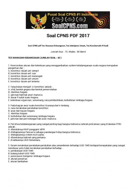 picture Kumpulan Soal Cpns Pdf 5058 | Soal Latihan Test Cpns 2017