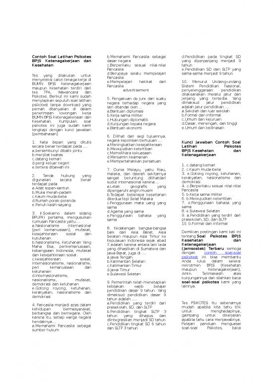 picture Soal Psikotes Pdf 5066 | Contoh Soal Latihan Psikotes - Bpjs Ketenagakerjaan Dan Kesehatan