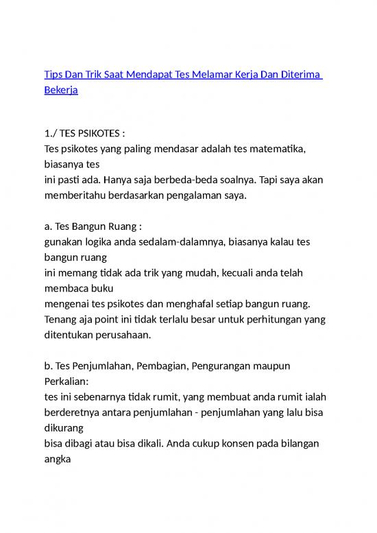 picture_Buku Psikotes Gratis 5090 | Tips Dan Trik Saat Mendapat Tes Melamar Kerja Dan Diterima Bekerja