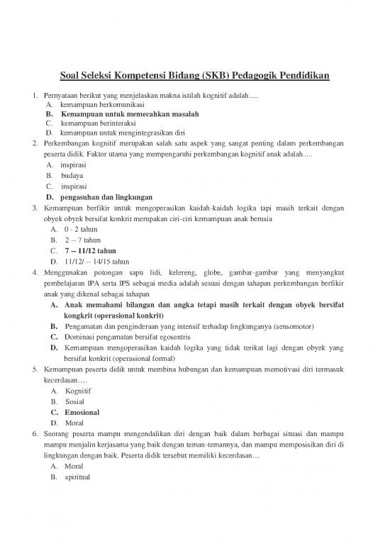 picture Contoh Soal Skb Pdf 5116 | Soal Pedagogik - Soal Seleksi Kompetensi Bidang Skb Pedagogik Pendidikan