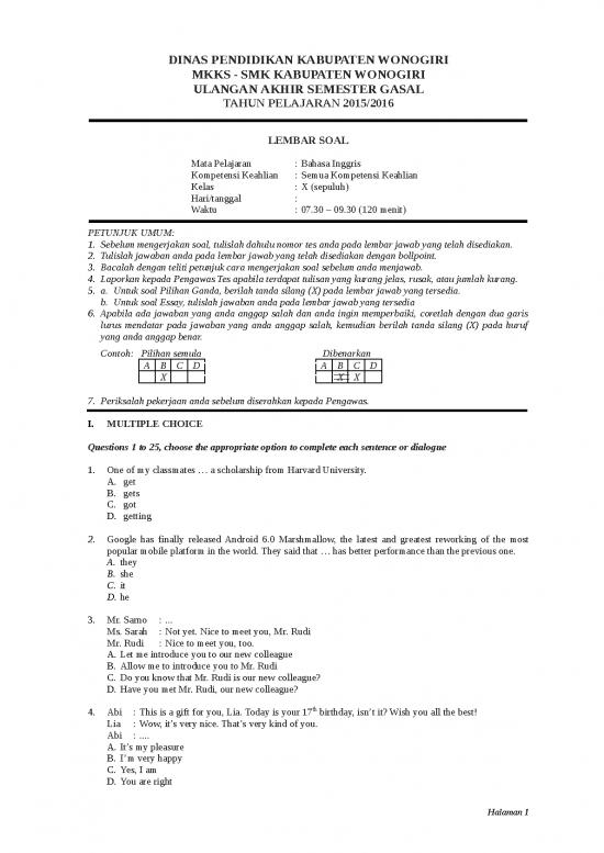 picture1_Soal Ujian Kelas 10 Sma - Bahasa Inggris