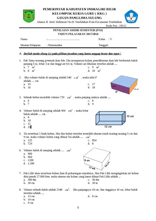 picture1_Soal Ujian Kelas 5 - Soal Penilaian Akhir Semester Pas Mata Pelajaran Matematika