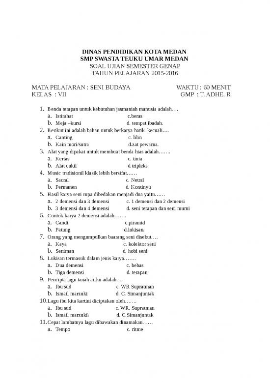 picture_Soal Ujian Kelas 7 - Soal Ujian Semester Genap Mata Pelajaran Seni Budaya