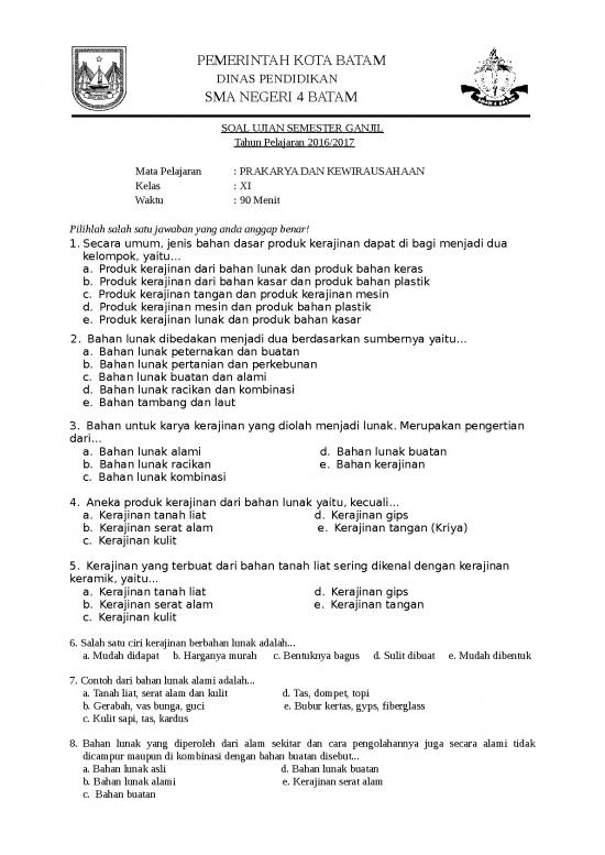 picture_Soal Ujian Kelas 11 Sma - Soal Ujian Semester Ganjil Mata Pelajaran Prakarya Dan Kewirausahaan