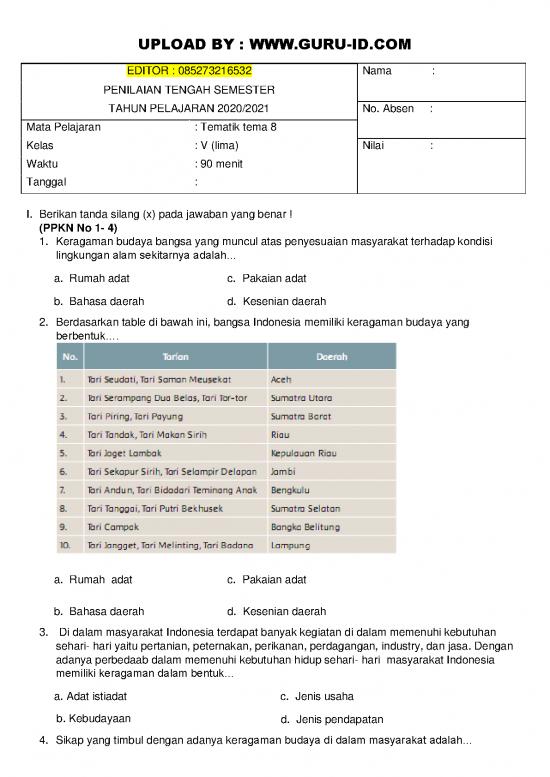 picture1_Presentasi Usaha 5498 | Soal Ujian Kelas 5 Sd - Soal Ujian Penilaian Tengah Semester Mata Pelajaran Tematik Tema 8