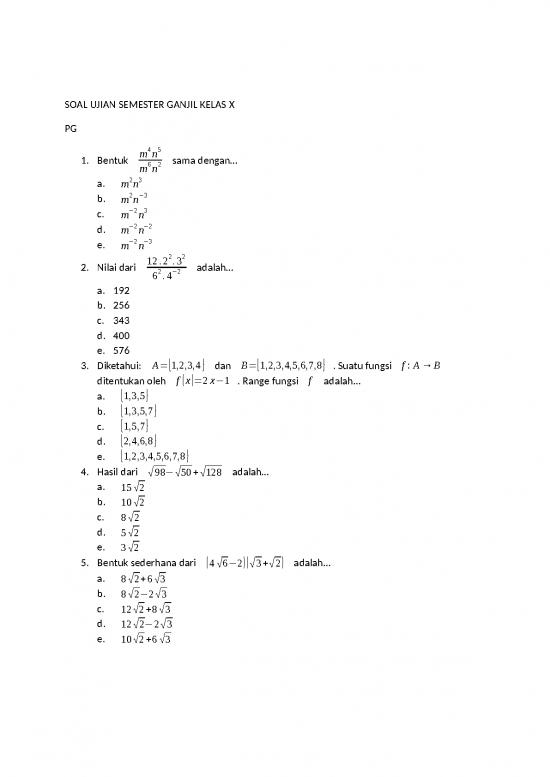 picture1_Soal Ujian Kelas 10 Sma - Soal Ujian Semester Ganjil Mata Pelajaran Matematika