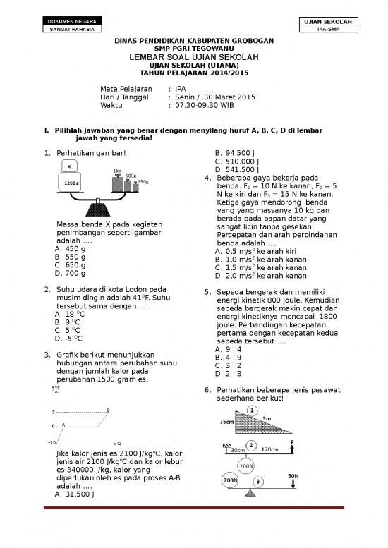 picture1_Soal Ujian Sekolah Smp - Soal Ujian Sekolah Mata Pelajaran Ipa