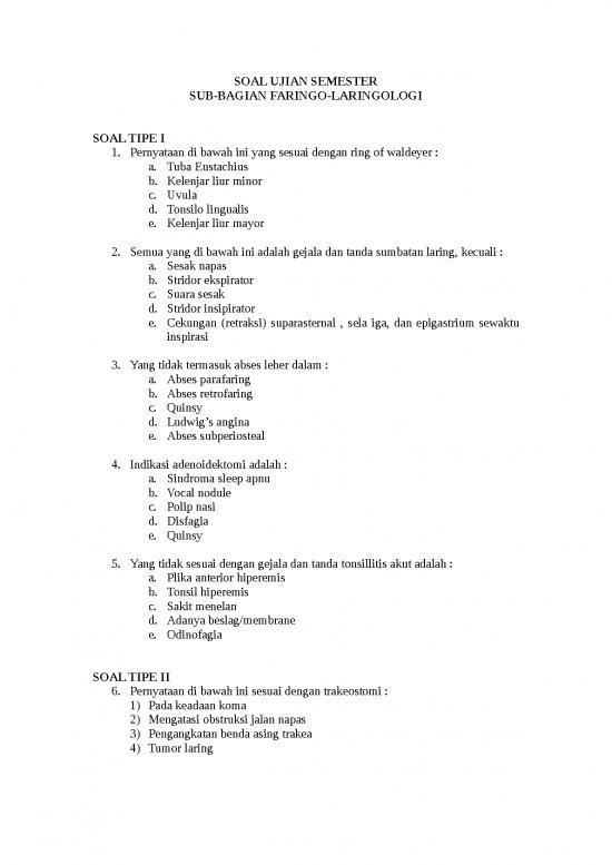 picture1_Soal Ujian Semester Tht - Subbagian Faringo - Laringologi