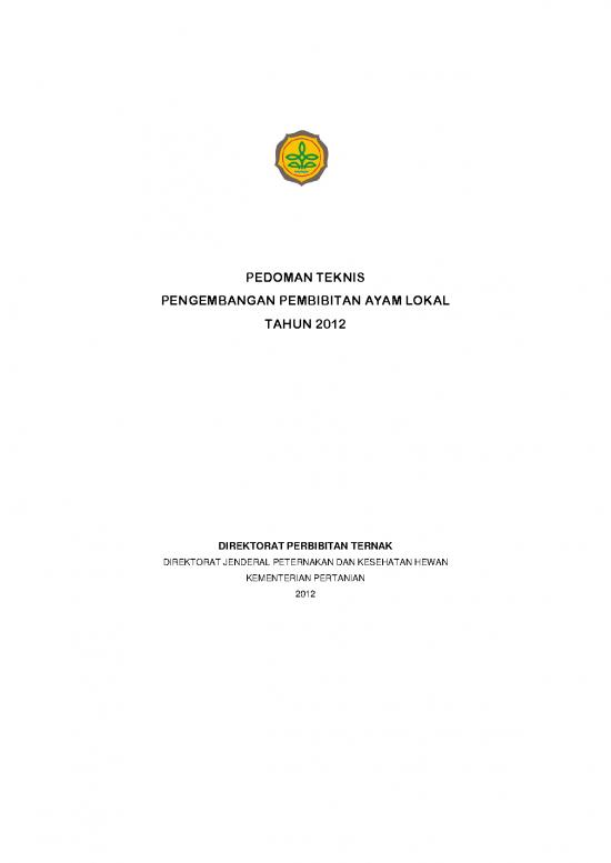 picture1_Pertanian Pdf 5840 | Pedoman Teknis Ayam Lokal 2012