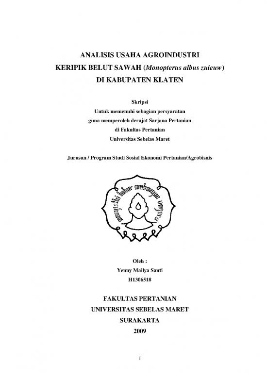 picture Presentasi Usaha 5892 | Keripik Belut Sawah - Analisis Usaha Agroindustri Keripik Belut Sawah Monopterus Albus Zuieuw