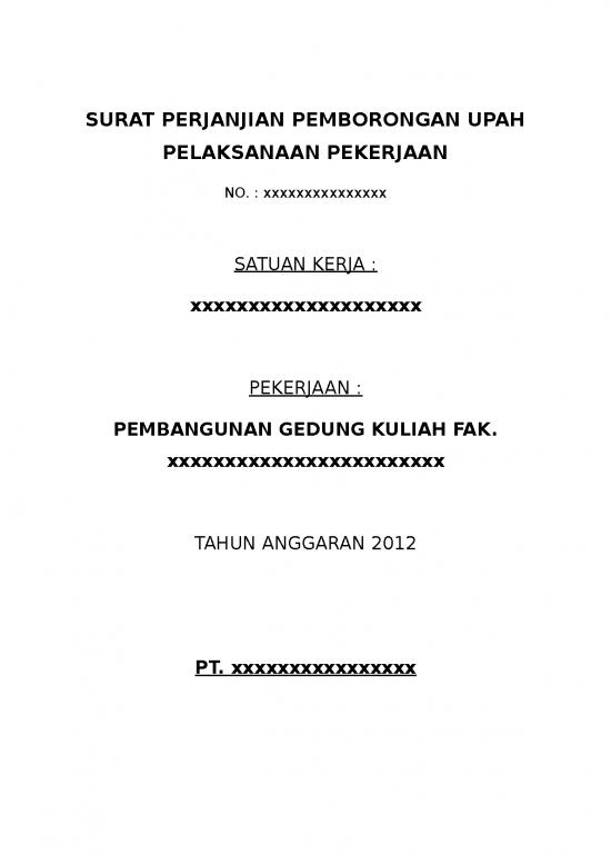 picture Form Proyek Konstruksi - Surat Perjanjian Pemborongan Upah Pelaksanaan Pekerjaan