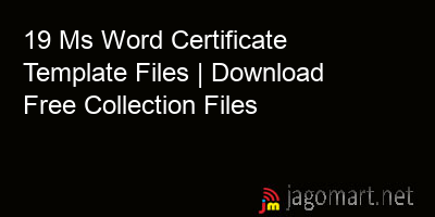 picture 19 Ms Word Certificate Template Files | Download Free Collection Files