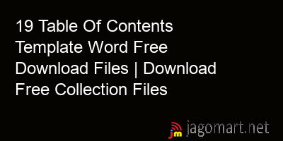 picture 19 Table Of Contents Template Word Free Download Files | Download Free Collection Files