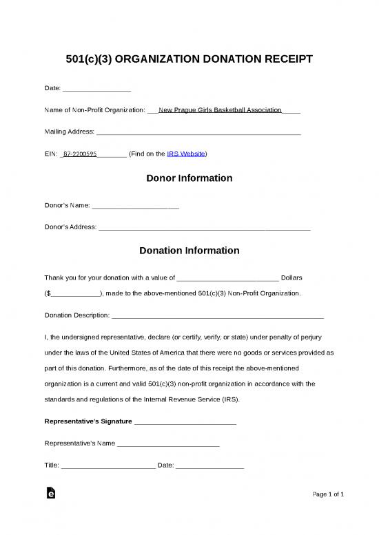 picture Free Receipt Template Word 47201 | 501c3 Donation Receipt