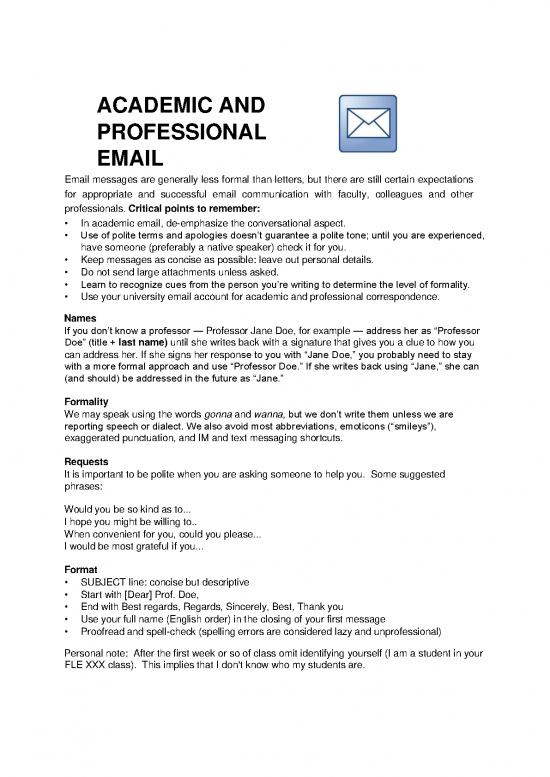 picture Email Writing Format Pdf 48086 | Academic Email