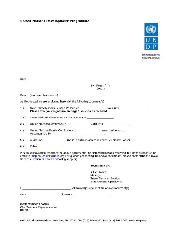 picture Ms Word Certificate Template 47270 | Admin Service Duty Travel Form Transmitting To Acknowledging Receipt Of Travel Documents By Staff In Cos