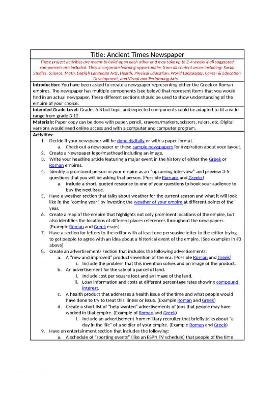 picture_Ms Word Newspaper Template 47406 | Ancient Times Newspaper In Template