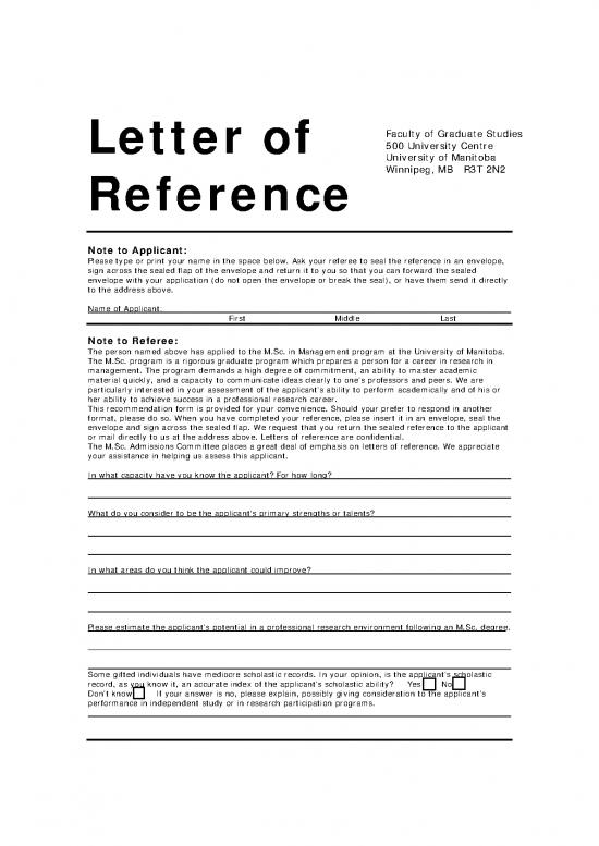 picture Letter Pdf 48278 | Application Forms   Letter Of Reference Msc Program Fillable