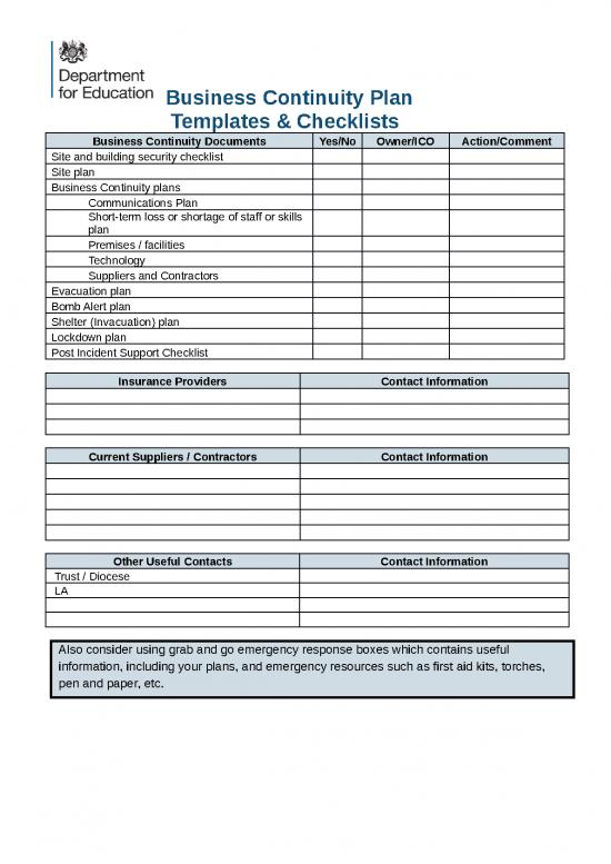 picture Microsoft Word Checklist Template 47184 | Business Continuity Plan Template And Checklist