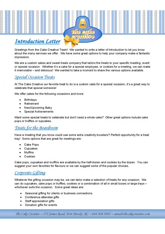 picture Letter Pdf 48236 | Cake Creative Introduction Letter