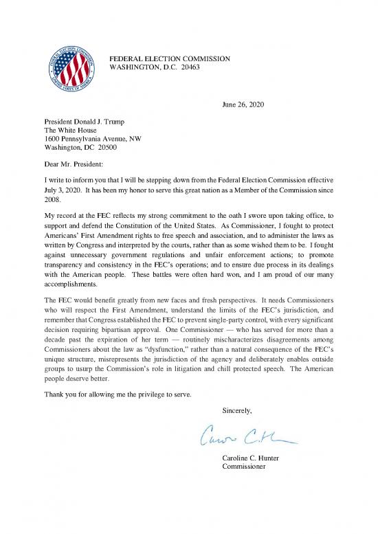 picture1_Caroline C Hunter Resignation Letter To White House June 26 2020