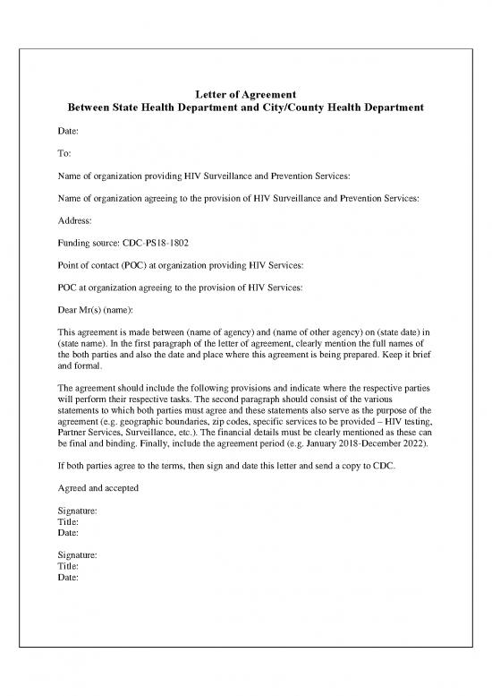 picture Letter Pdf 48472 | Cdc Hiv Ps18 1802 Attachmentg City State Sample Letter Of Agreement