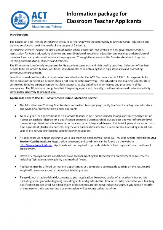 picture1_Act Made Simple Pdf 48648 | Classroom Teacher Application Form
