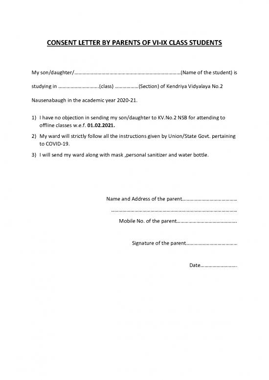 picture Consent Letter Parents 48014 | Consent Letter By Parents 0