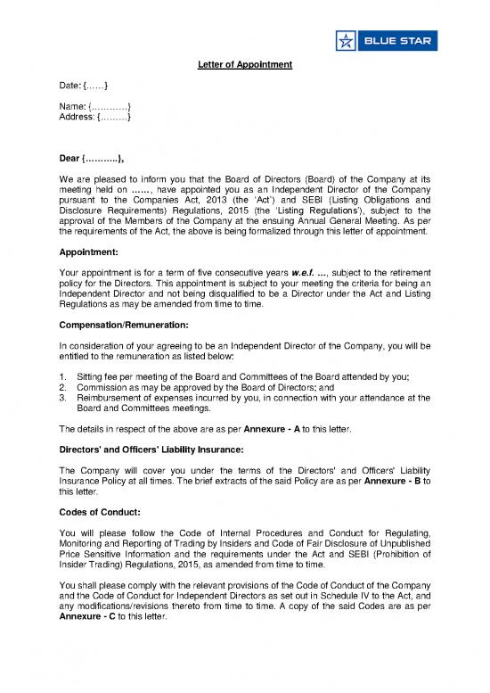 picture Letter Pdf 48443 | Draft Appointment Letter Of Ids
