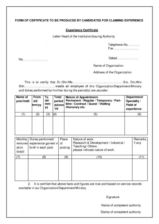 picture Letter Pdf 48502 | Experience Certificate 03 2021