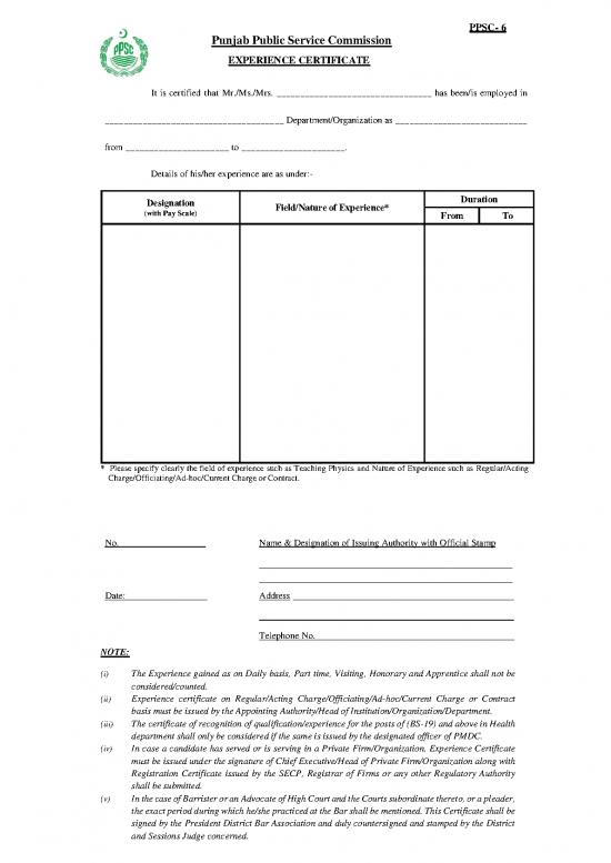 picture1_Teaching Pdf 49025 | Experience Letter