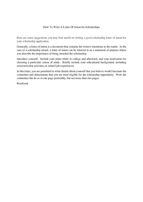 picture Scholarship Application Letter Sample Pdf 47649 | How To Write A Letter Of Intent